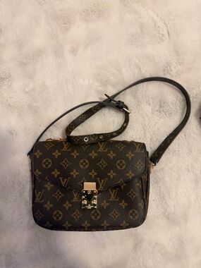 Louis Vuitton Monogram Canvas Crossbody in Dark Brown Gold Hardware Authentic